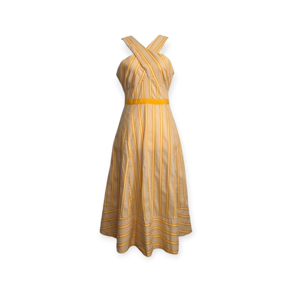Anthropologie HD in Paris Asbury Stripe Crossover A-Line Dress